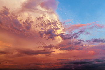 Image showing red bright clouds