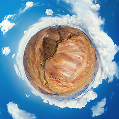 Image showing Little planet transformation of spherical panorama 360 degrees of Altai Mars