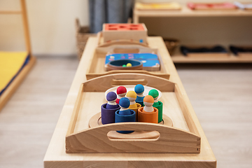 Image showing Montessori wood material for the learning of children