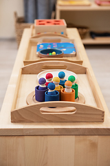 Image showing Montessori wood material for the learning of children