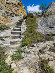 Image showing Stone stairs in tourist trail. Isalo National Park in the Ihorombe Region, Madagascar