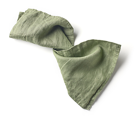Image showing crumpled green cotton napkin