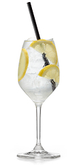 Image showing glass of lemon spritz cocktail