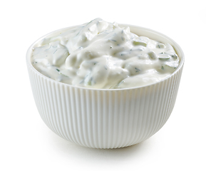 Image showing bowl of sour cream or greek yogurt