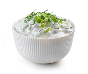 Image showing bowl of sour cream or greek yogurt