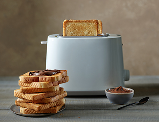 Image showing heap of toasted bread slices