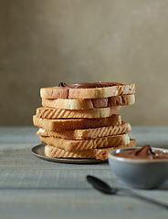 Image showing heap of toasted bread slices