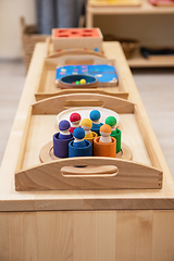 Image showing Montessori wood material for the learning of children