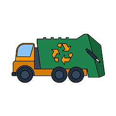 Image showing Garbage Car With Recycle Icon