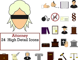 Image showing Attorney Icon Set