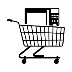 Image showing Shopping Cart With Microwave Oven Icon
