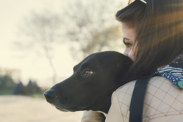 Image showing Girl and her dog