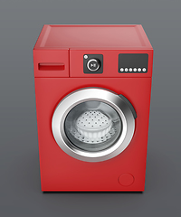 Image showing Red washing machine