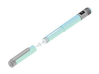 Image showing Sketch of insulin pen