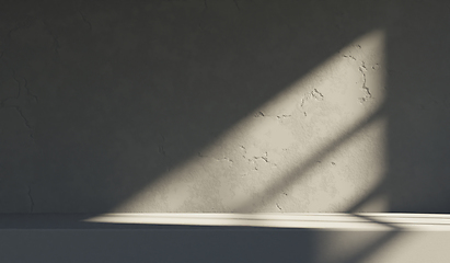 Image showing Neutral industrial interior background with gray concrete wall a