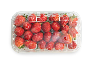 Image showing Strawberries in plastic bag