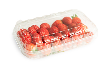 Image showing Strawberries in plastic bag