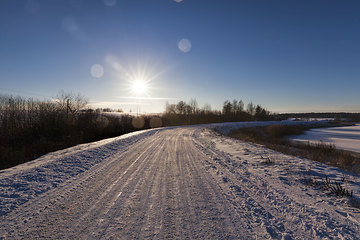 Image showing winter time on the road