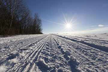 Image showing snow-covered winter road