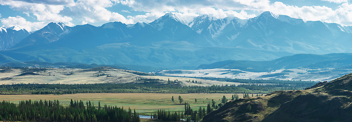 Image showing Kurai steppe and North-Chui ridge