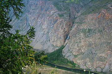 Image showing Waterfall in the Valley of the river of Chulyshman