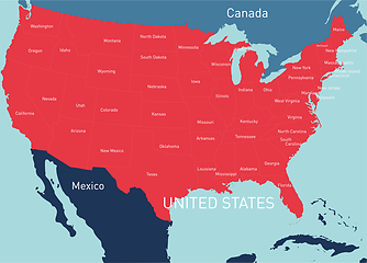 Image showing USA vector color map