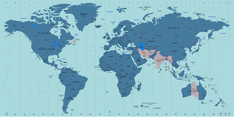 Image showing Vector Timezone world map