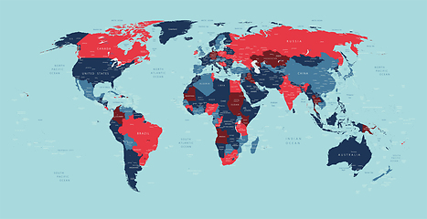 Image showing World political vector detailed map