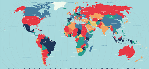 Image showing Vector Timezone world map