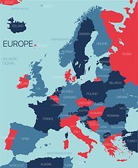 Image showing Europe ontinent vector map