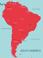 Image showing South America continent vector map