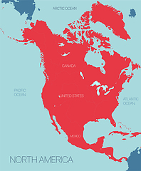 Image showing North America continent vector map