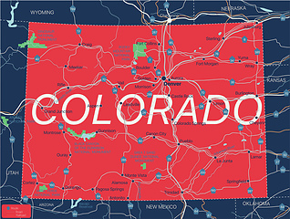 Image showing Colorado state detailed editable map