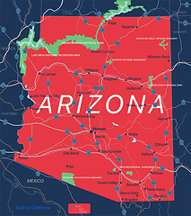 Image showing Arizona state detailed editable map