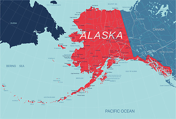 Image showing Alaska State Political map of the United States