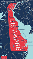 Image showing Delaware state detailed editable map