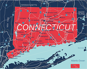 Image showing Connecticut state detailed editable map