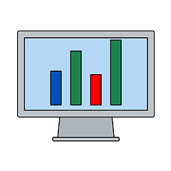 Image showing Monitor With Analytics Diagram Icon