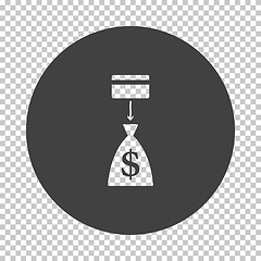 Image showing Credit Card With Arrow To Money Bag Icon