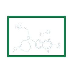 Image showing Icon Of Chemistry Formula On Classroom Blackboard