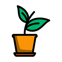 Image showing Plant In Flower Pot Icon