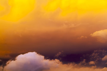 Image showing beautiful yellow bright the clouds