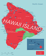 Image showing Hawaii island detailed editable map