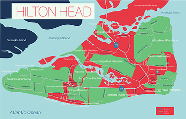 Image showing Hilton Head detailed editable map