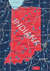 Image showing Indiana state detailed editable map