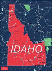 Image showing Idaho state detailed editable map