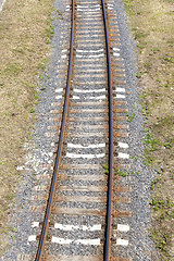 Image showing the railway goes on the ground