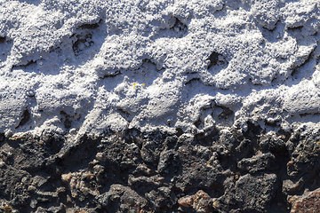 Image showing close-up of an asphalt road with white road markings