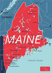 Image showing Maine state detailed editable map