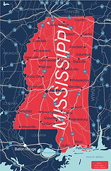 Image showing Mississippi state detailed editable map